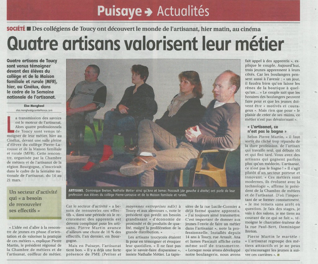 Découverte des métiers de l'artisanat