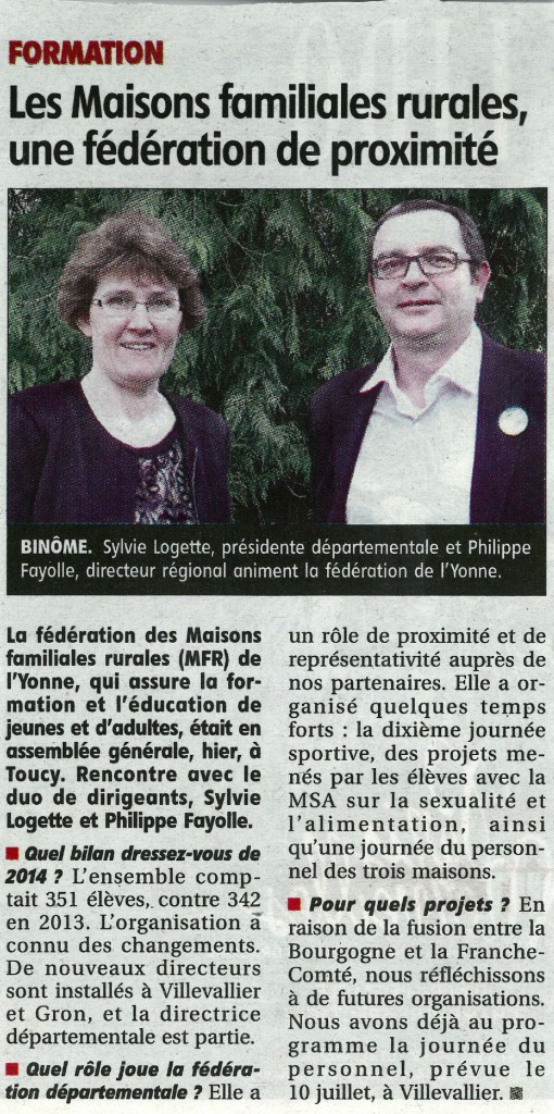 AG de la fédération des MFR YONNE