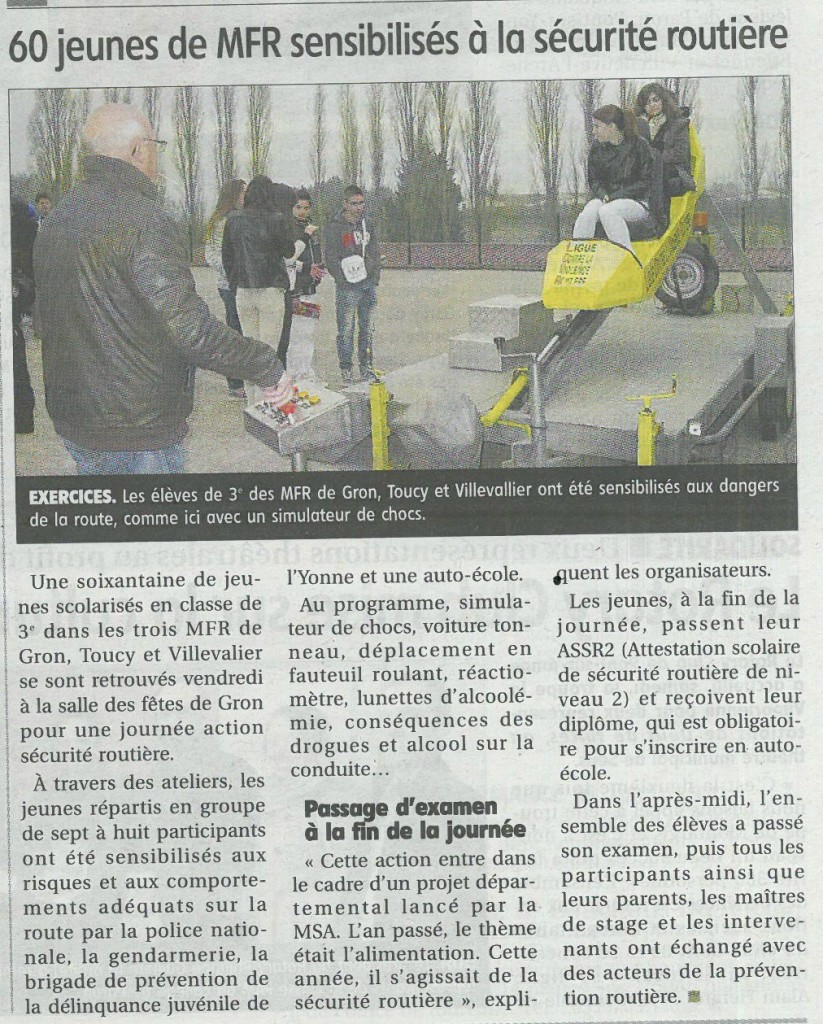 60 jeunes sensibilisés à la sécurité routière